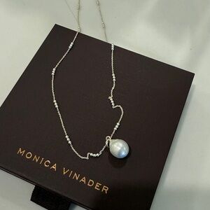 MONICA VINADER Silver Necklace with Pearl Pendant
